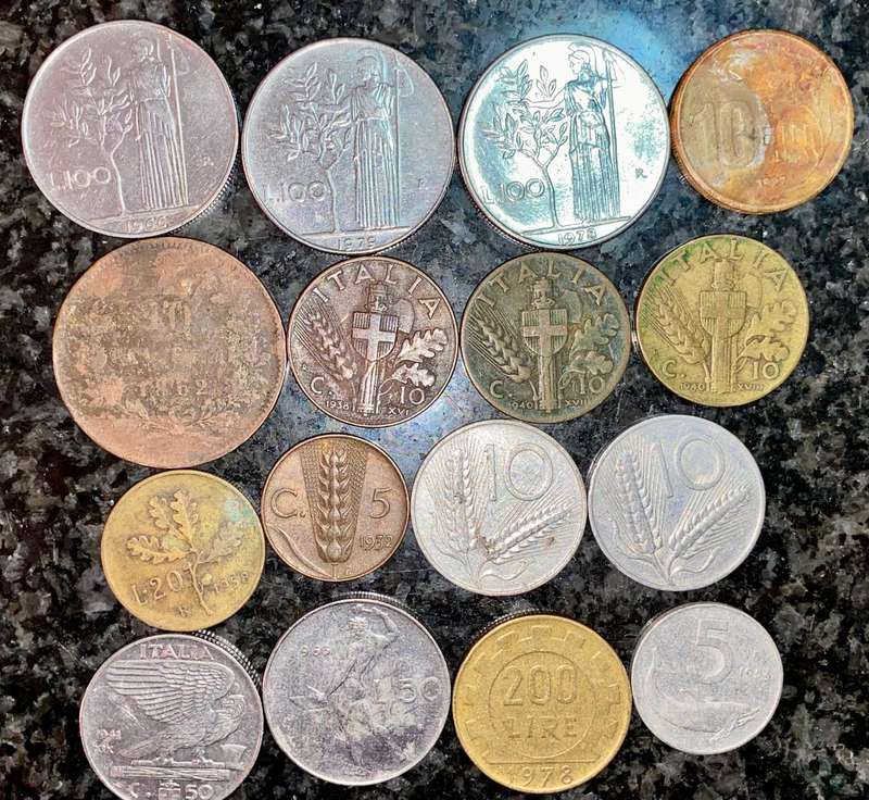 Italy coin lot some from WW2 & 1862 (1 bid takes all)