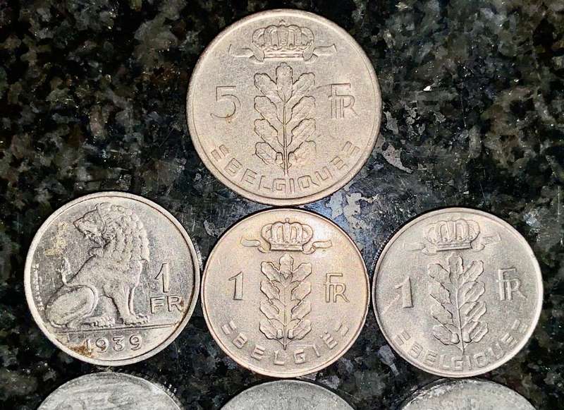 Belgium coin lot some from WW1/2 (1 bid takes all)