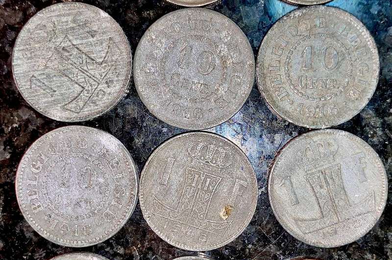 Belgium coin lot some from WW1/2 (1 bid takes all)