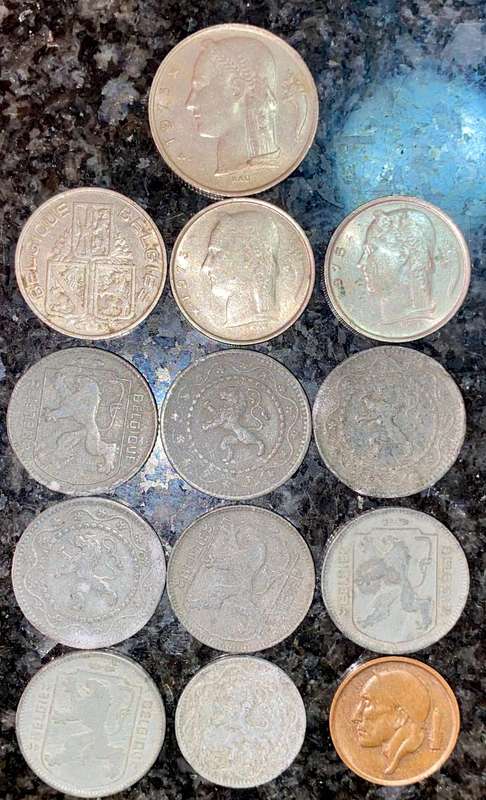 Belgium coin lot some from WW1/2 (1 bid takes all)