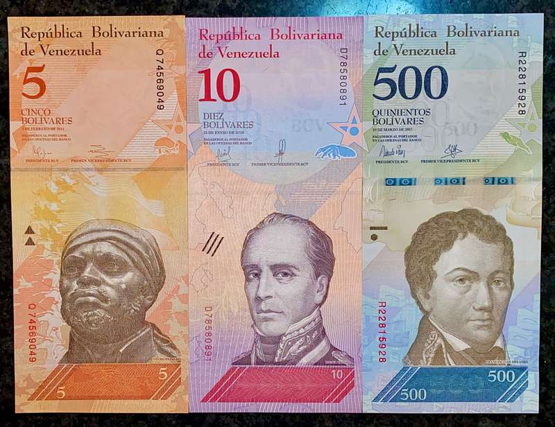 VENEZUELA SET 500 BOLIVARES TO 5 BOLIVARES 2011 - 2018 UNC (1 BID TAKES ALL)
