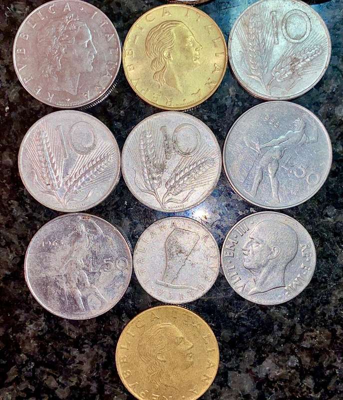 Italy coin lot some from WW2 (1 bid takes all)