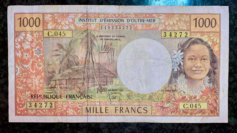 FRENCH PACIFIC TERRITORIES 1000 FRANCS ND 1996 SERIES C