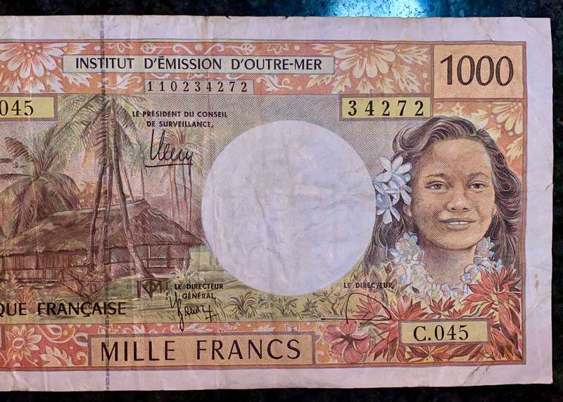 FRENCH PACIFIC TERRITORIES 1000 FRANCS ND 1996 SERIES C