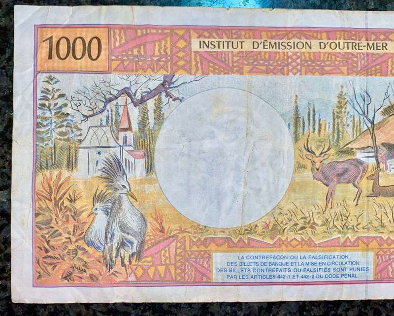 FRENCH PACIFIC TERRITORIES 1000 FRANCS ND 1996 SERIES C