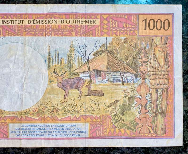 FRENCH PACIFIC TERRITORIES 1000 FRANCS ND 1996 SERIES C