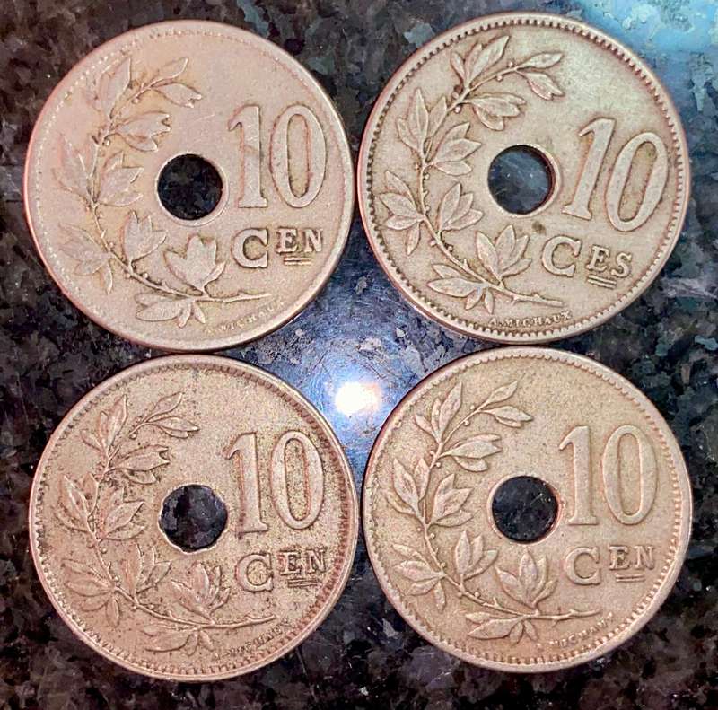 Belgium set 10 centimes 1904- 1905 - 1920 - 1921 (1 bid takes all)