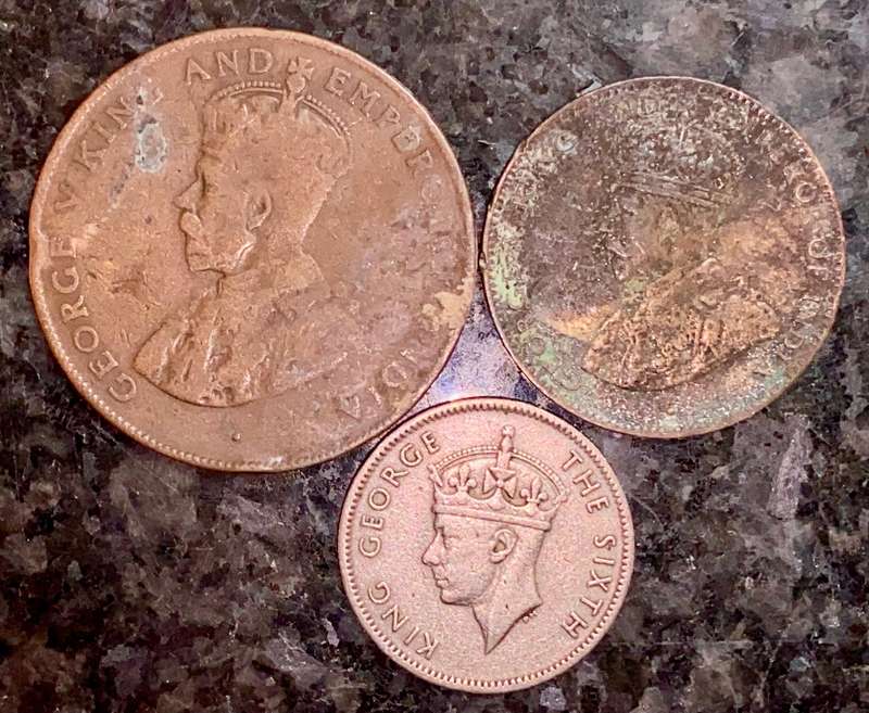 Mauritius. set 5 cent 1921 - 2 cent 1922 & 1/4 rupee 1950 (1 bid takes all)
