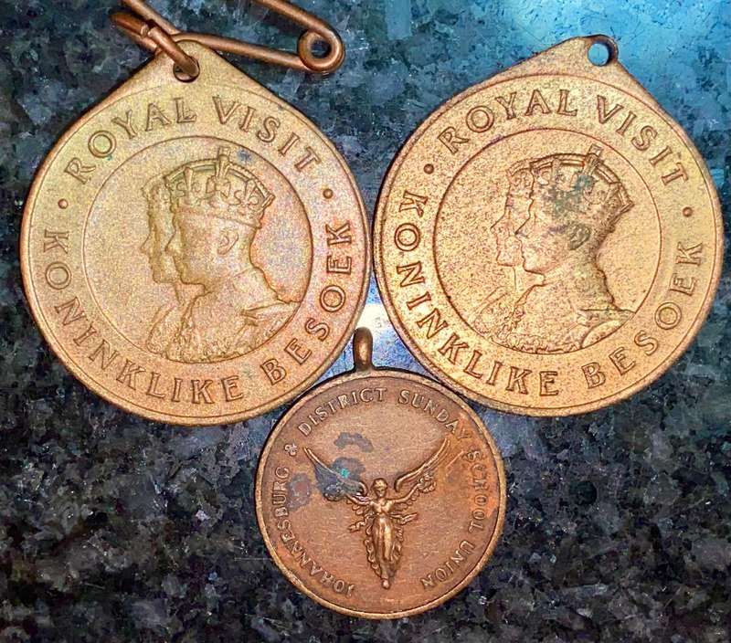 South Africa Medals - JHB & District Sunday School Union 1947 & Royal Visit (1 bid takes all)