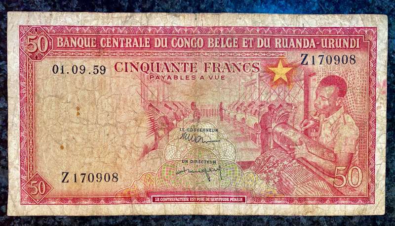 Belgium Congo - Ruanda-Urundi 50 francs 1959-09-01 - Z170908