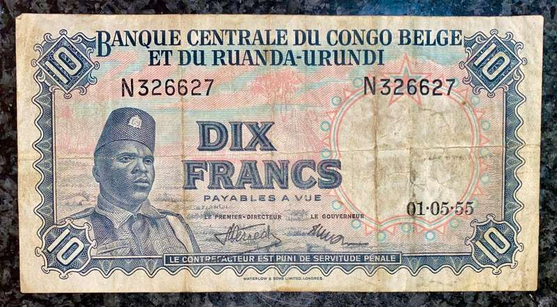 Belgium Congo - Ruanda-Urundi 10 francs 1955-05-01