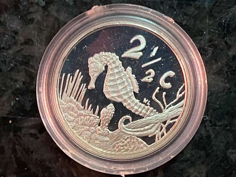 SA Mint Silver Proof Tickey 2 1/2 cent - Seahorse 1997 - low no 248 - mintage 2627
