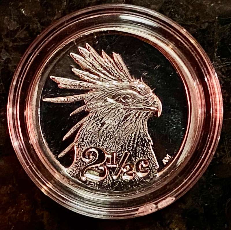 SA Mint Silver Proof Tickey 2 1/2 cent - Secretary bird 2006 - mintage 1628