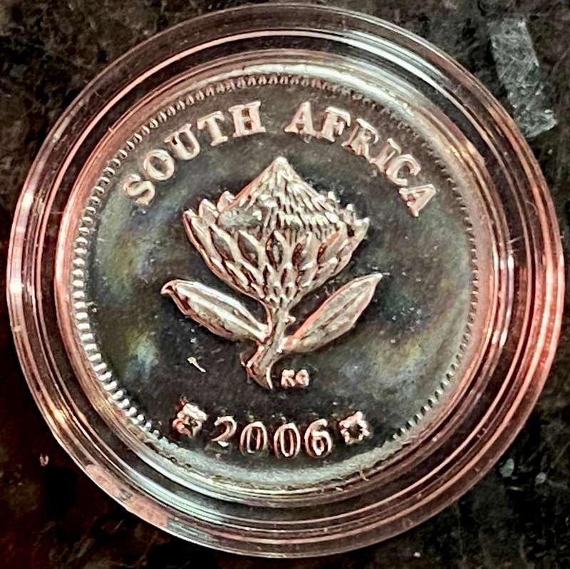 SA Mint Silver Proof Tickey 2 1/2 cent - Secretary bird 2006 - mintage 1628