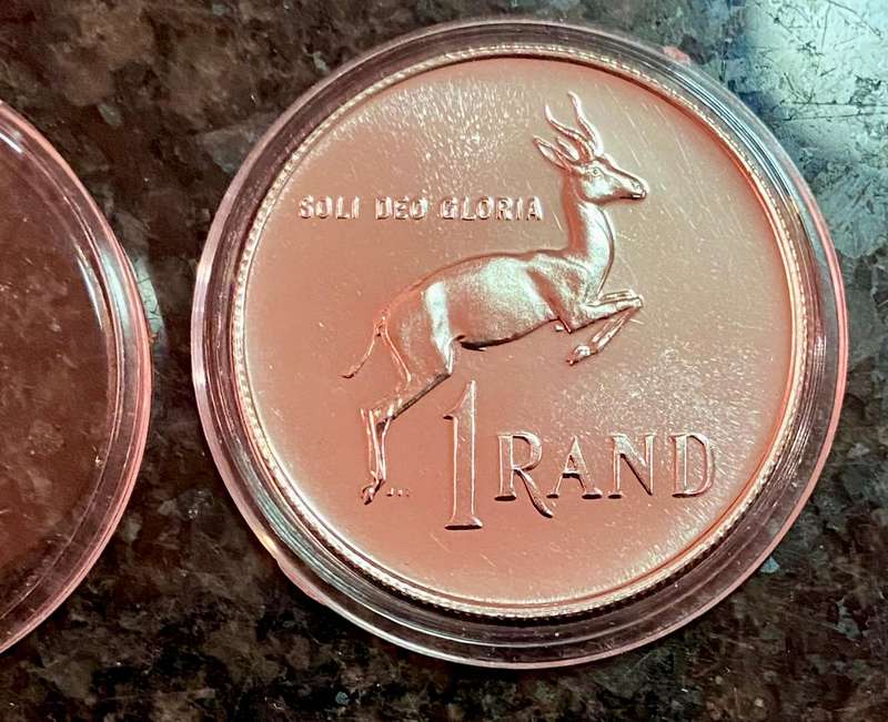 South Africa. Silver Proof R1 -- 1968 English in capsule