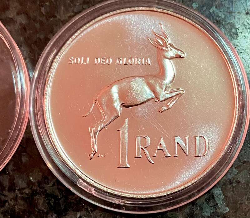 South Africa. Silver Proof R1 -- 1970 in capsule