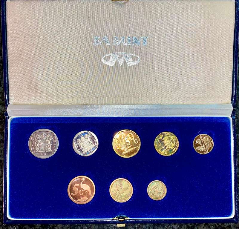 South Africa. 1991 Proof Set R2 to 1 Cent in blue SA Mint Box