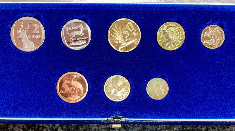 South Africa. 1991 Proof Set R2 to 1 Cent in blue SA Mint Box