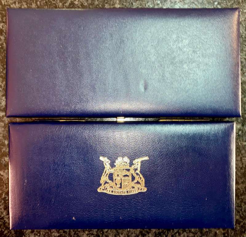 South Africa Partial Proof set 50 cent to 1 cent 1988 & 1989 blue SA mint box(1 bid takes all)