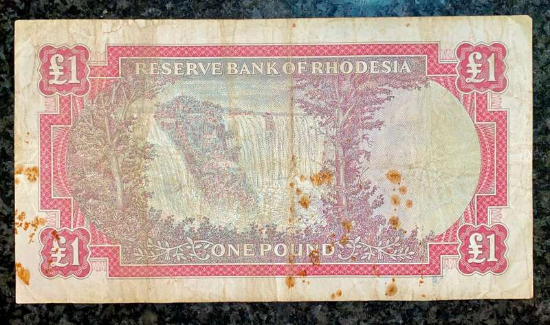 Rhodesia 1 Dollar 1st October 1968 C.J Rhodes wtm