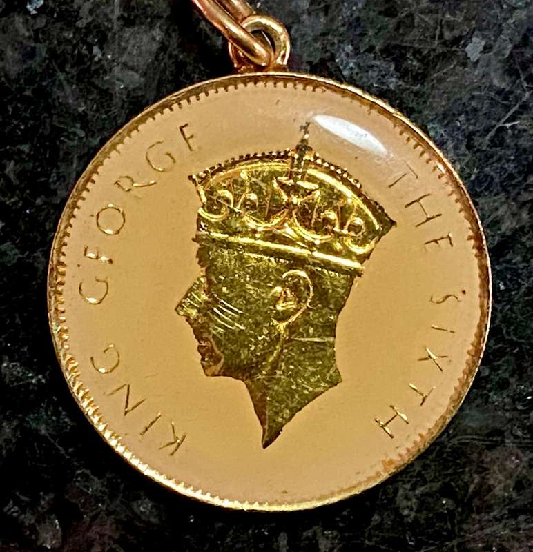 Southern Rhodesia Enameled 1 shilling 1949 pendent
