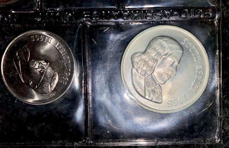 SA Mint Uncirculated 1968 - Silver R1 English to 1 cent - sealed as from SA Mint