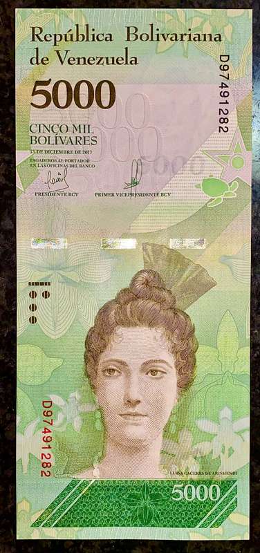 VENEZUELA 5000 MIL BOLIVARES 2017 UNC