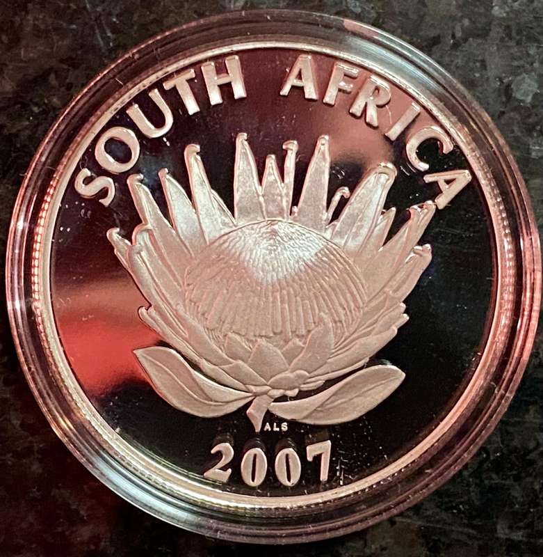 South Africa Proof silver R1 - 2007 Nelson Mandela in capsule