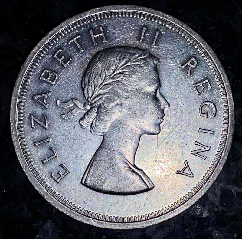 SA Union silver 5 shilling 1958 good condition