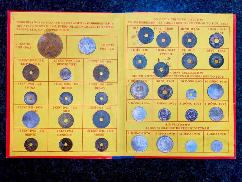 Indochine - Annam Vietnam coin collection 1802-1976 comes in red folder