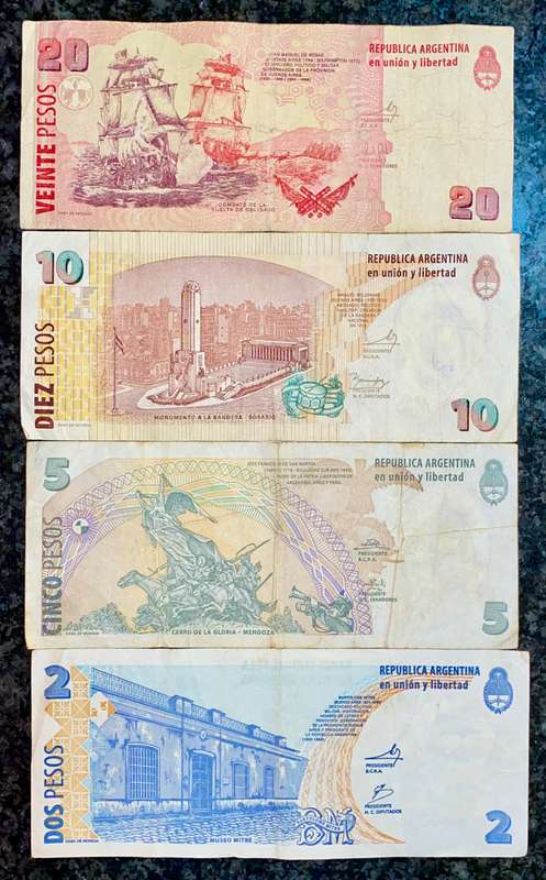 ARGENTINA SET  20 PESOS TO 2 PESOS ND (1 BID TAKES ALL)
