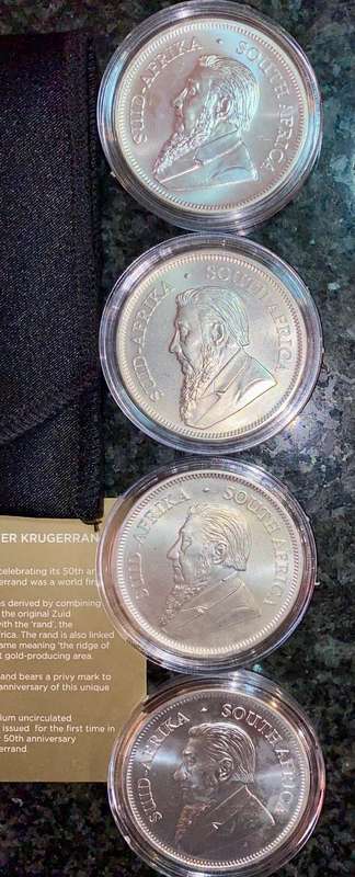 South Africa 1oz Silver Krugerrand Collection - Premium UNC 2017 to 2024