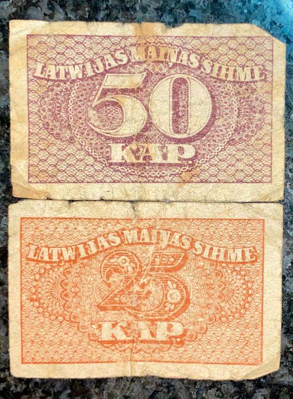 Latvia set 50 kapeikas & 25 kapeikas 1920 (1 bid takes all)