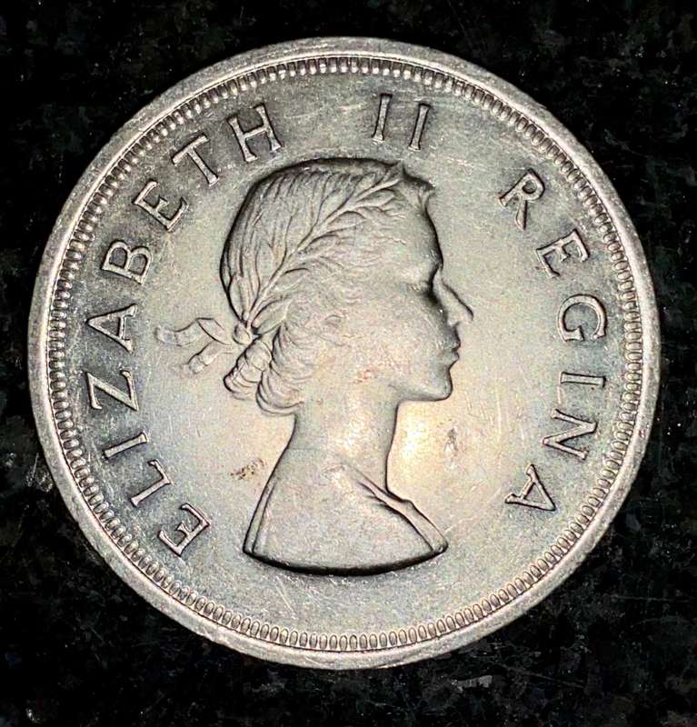 SA Union silver 5 shillings 1958 good condition