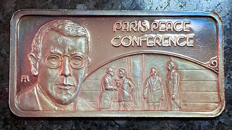 Hamilton mint Silver 1 OZ Bar - Paris Peace Conference 1919
