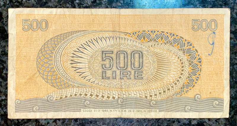 ITALY 500 LIRE 1966