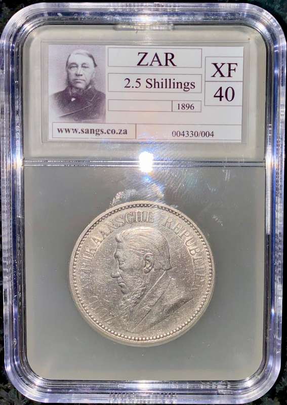 Z.A.R Graded 1896 - 2 1/2 shillings XF40 SANGS
