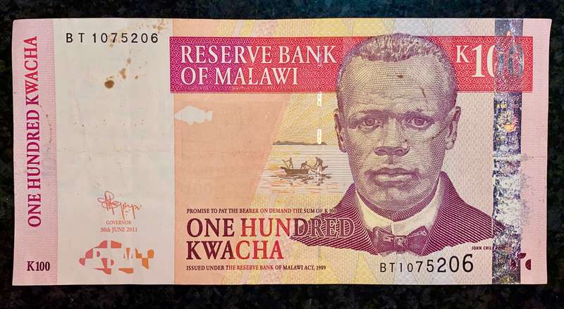 MALAWI 100 KWACHA  1989
