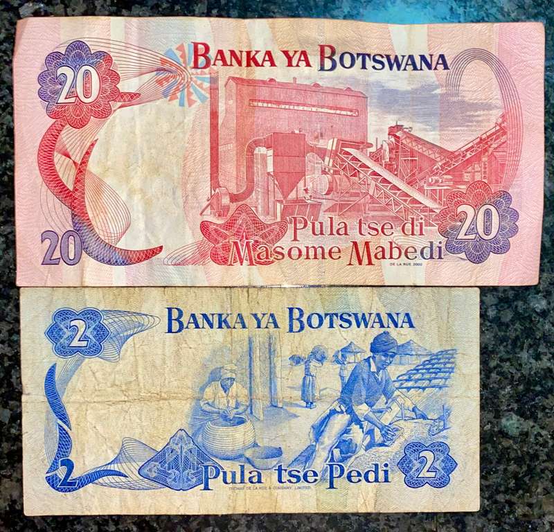 BOTSWANA SET 20 PULA & 2 PULA ND (1 BID TAKES ALL)