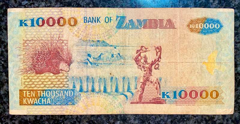 ZAMBIA 10,000 KWACHA 1992