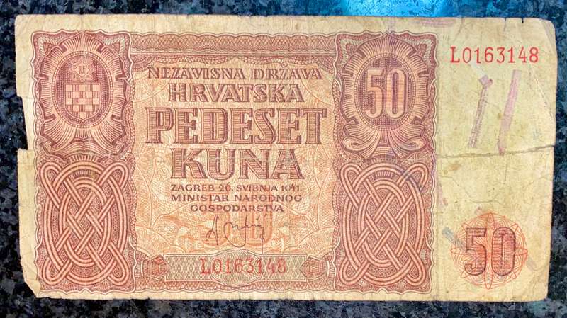 CROATIA 50 KUNA 1941 WW2