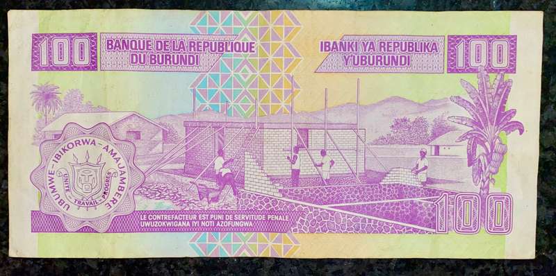 BURUNDI 100 FRANCS 01-05-2004