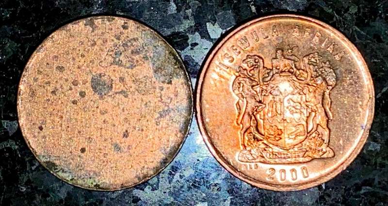 South Africa Error 1 Cent- Blank Coin - 3rd decimal series 1990-2010( 1 bid takes all )