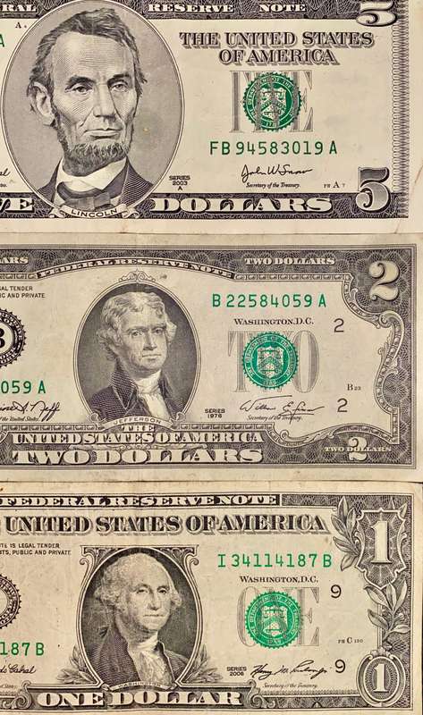 U S A SET 5 DOLLAR 2003 - 2 DOLLAR 1976 NEW YORK & 1 DOLLAR 2006 MINNEAPOLIS (1 BID TAKE ALL)