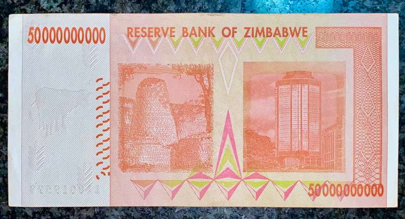 ZIMBABWE 50 BILLION DOLLARS AA0019598 HARARE 2008