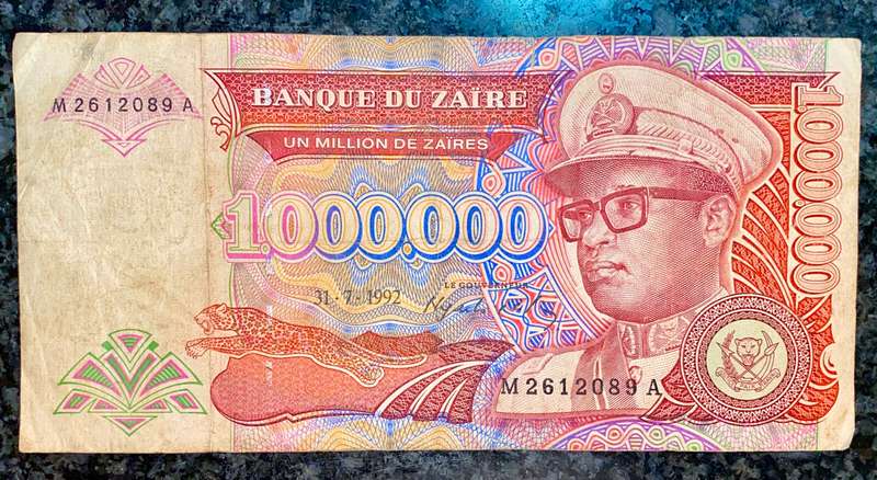 ZAIRE 1,000,000 ZAIRES 1992