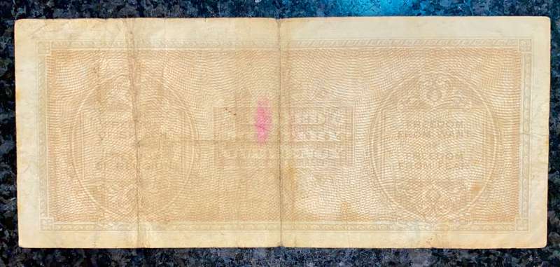 ITALY 50 LIRE 1943 WW2 MILITARY OCCUPATION