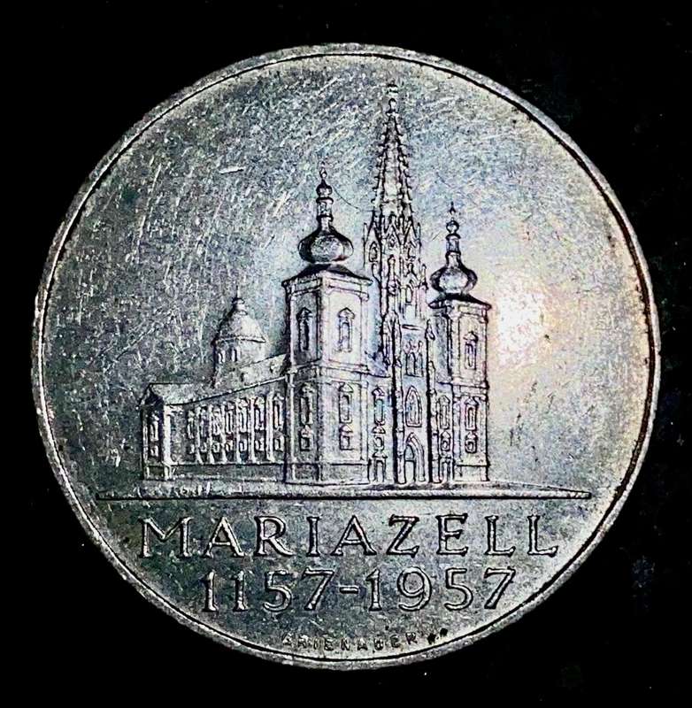 Austria Silver 25 shillings 1957 -- 80% silver