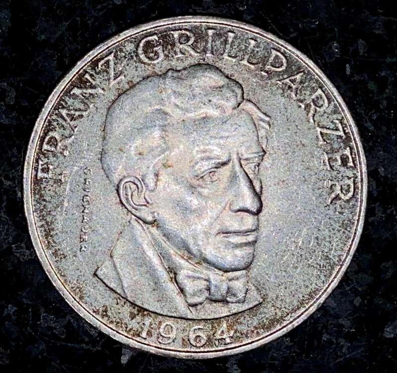 Austria Silver 25 shillings 1964 -- 80% silver
