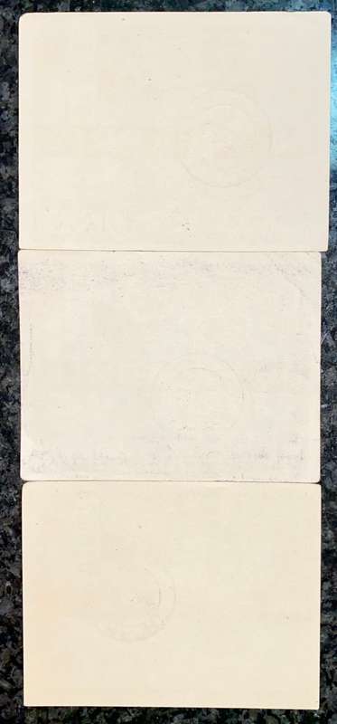 SOUTH AFRICA PETROL RATION COUPONS SET 5 GALLONS - 2 GALLONS & 1 GALLON APRIL 1946 (1 BID TAKES ALL)